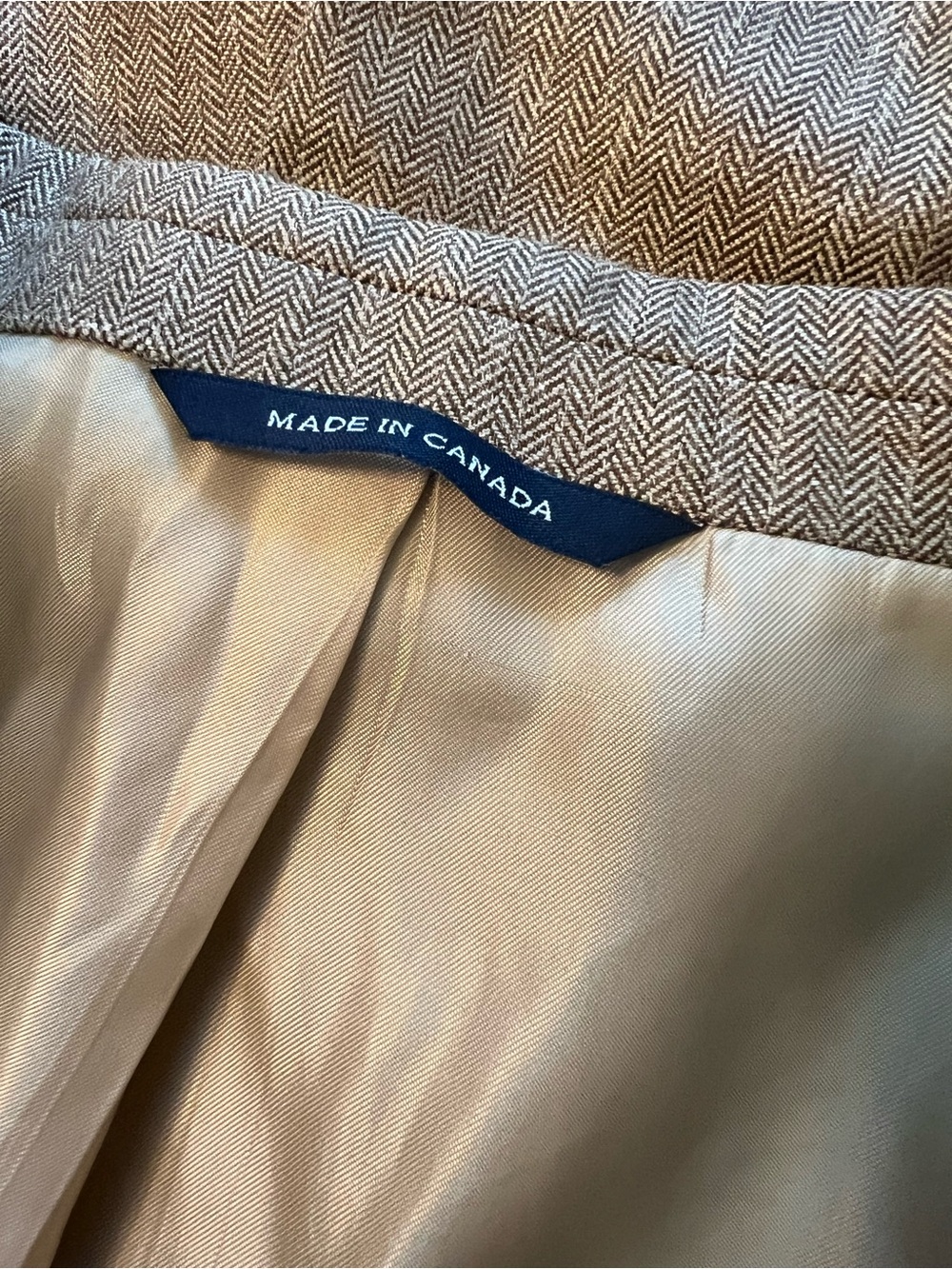 Ralph Lauren Dillard's Wool Silk Linen Blazer Sport Coat Tan Gray Mens 54R EUC - Picture 14 of 16